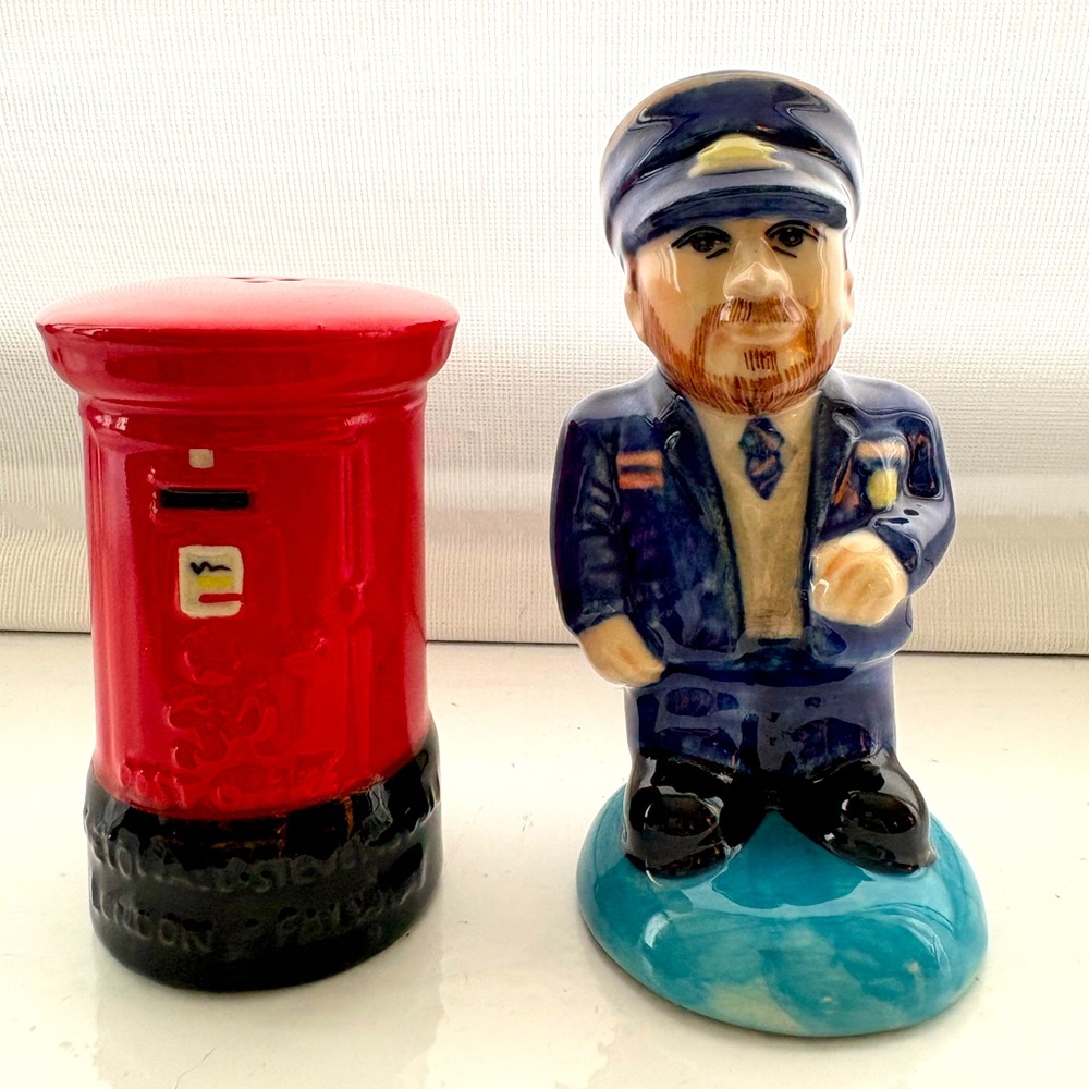 Vintage CC HP Postman and Post Box Salt and Pepper Shakers